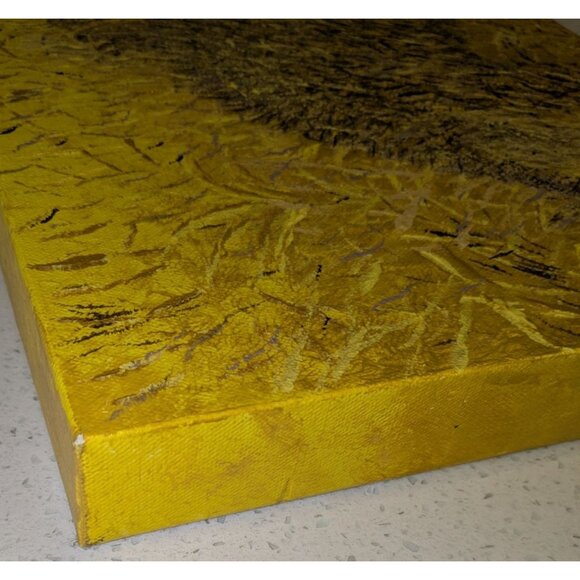 Abstract Yellow Textured Canvas Art Signed by Artist  Contemporary Original Pain - Picture 12 of 16